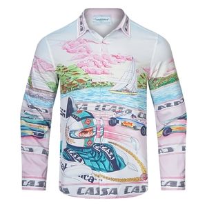 Casablanca  Men's Fashion Classic Casual Printed Shirt